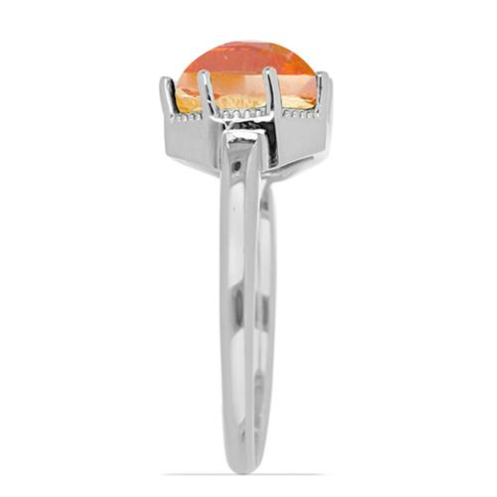BUY AUTHENTIC PADPARADSCHA QUARTZ GEMSTONE RING IN 925 STERLING SILVER