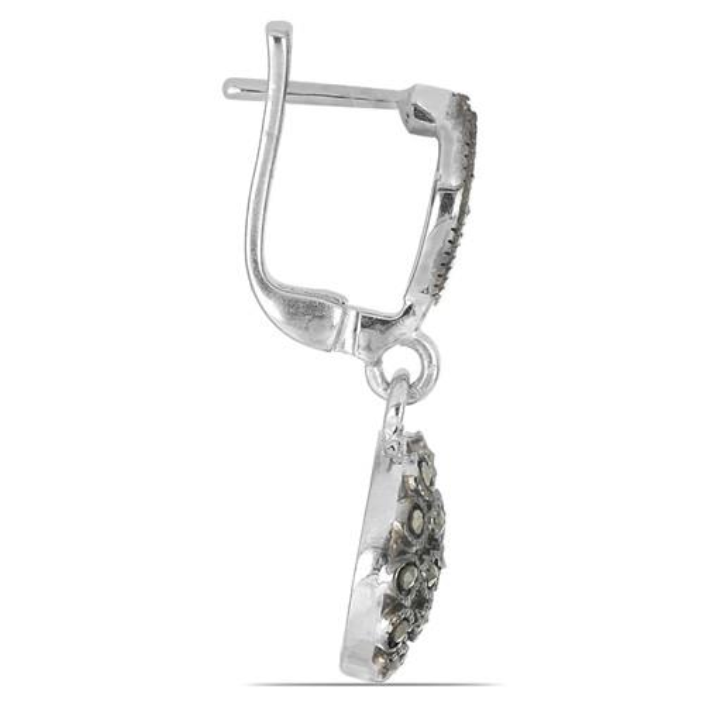 BUY NATURAL AUSTRIAN MARCASITE GEMSTONE UNIQUE  EARRINGS IN 925 SILVER