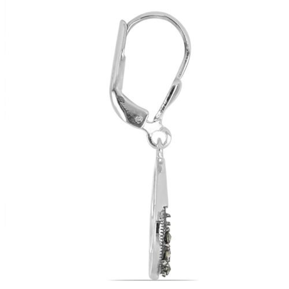 BUY REAL AUSTRIAN MARCASITE  EARRINGS IN 925 STERLING SILVER