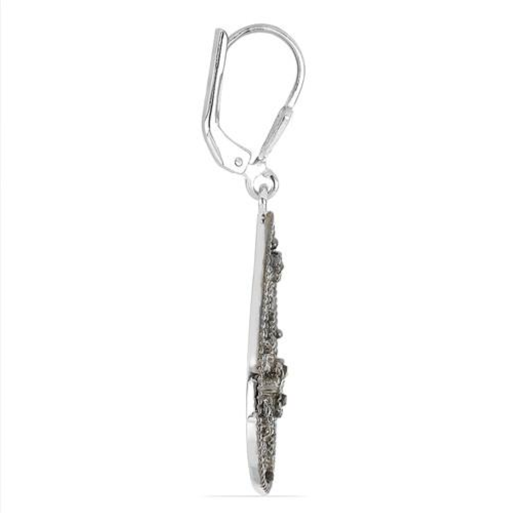 BUY NATURAL AUSTRIAN MARCASITE GEMSTONE  EARRINGS IN 925 SILVER