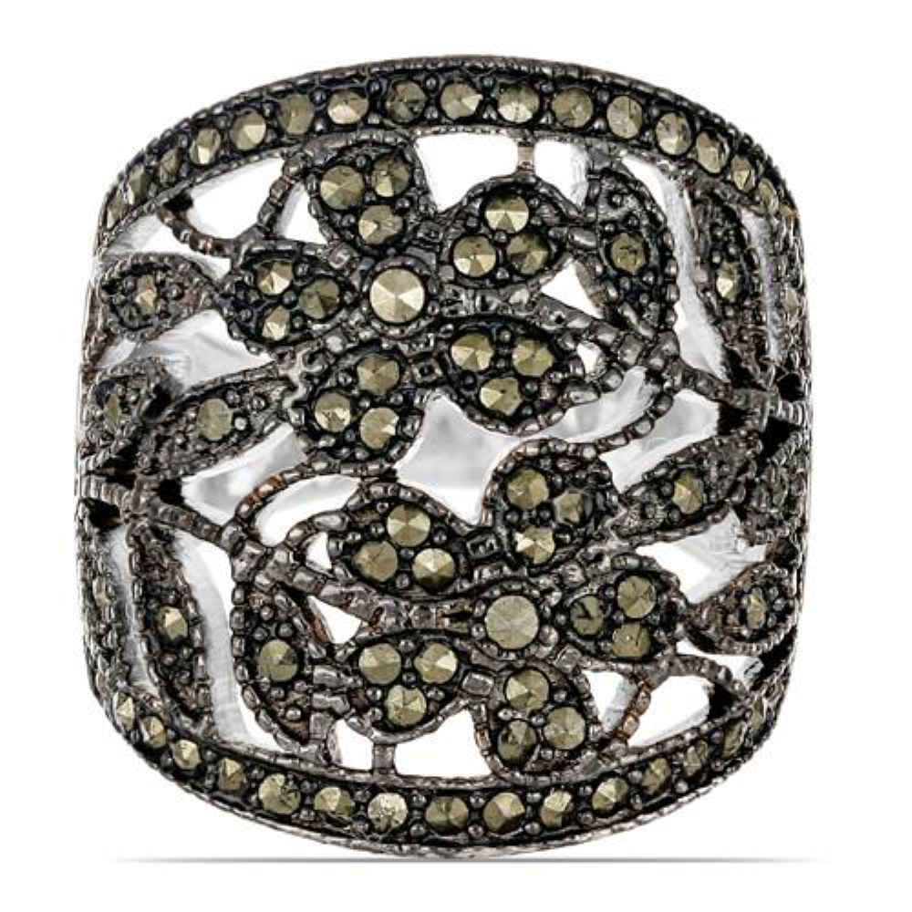BUY 925 STERLING SILVER NATURAL AUSTRIAN MARCASITE GEMSTONE STYLISH RING