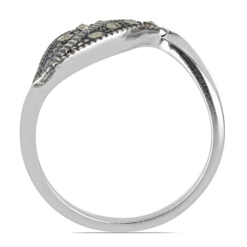 BUY STERLING SILVER  NATURAL AUSTRIAN MARCASITE GEMSTONE LEAF  RING