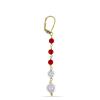 BUY 925 SILVER NATURAL PEARL & RED ONYX ROUND BEADED EARRINGS