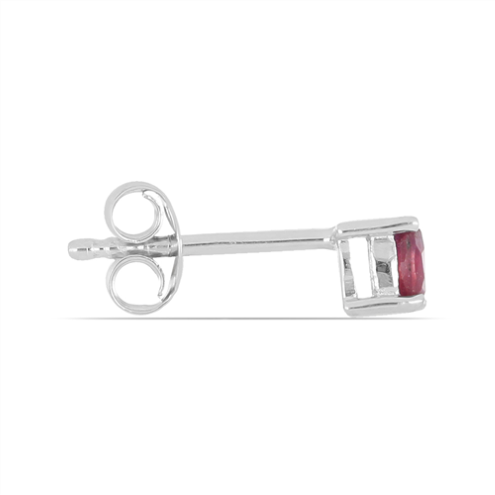 BUY GLASS FILLED RUBY GEMSTONE EARRINGS IN 925 SILVER 