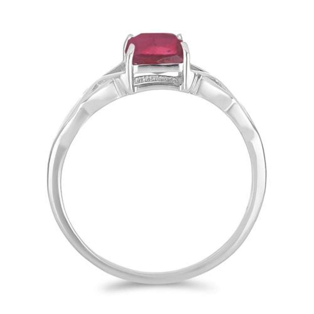 BUY 925 STERLING SILVER GLASS FILLED RUBY GEMSTONE RING