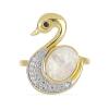 BUY 925 SILVER NATURAL RAINBOW MOON STONE & BLACK SPINEL GEMSTONE DUCK RING 