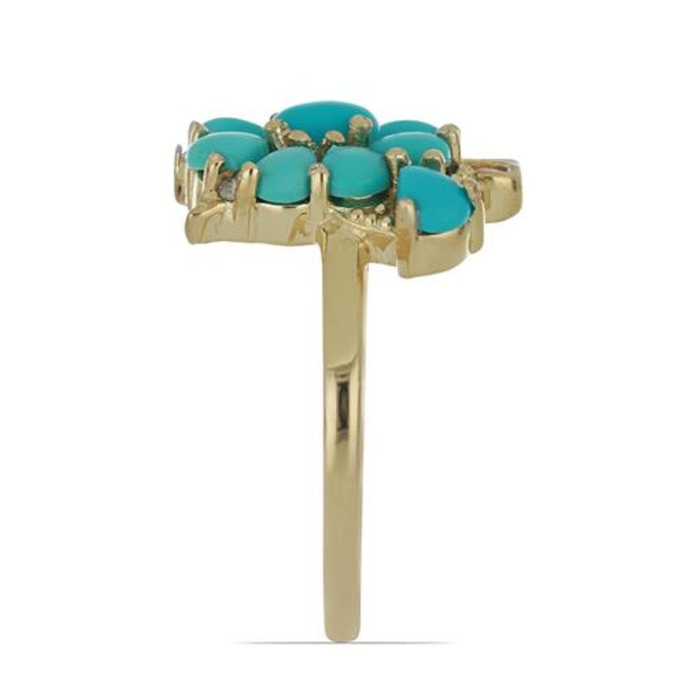 BUY 925 SILVER NATURAL BLUE TURQUOISE GEMSTONE BUTTERFLY RING