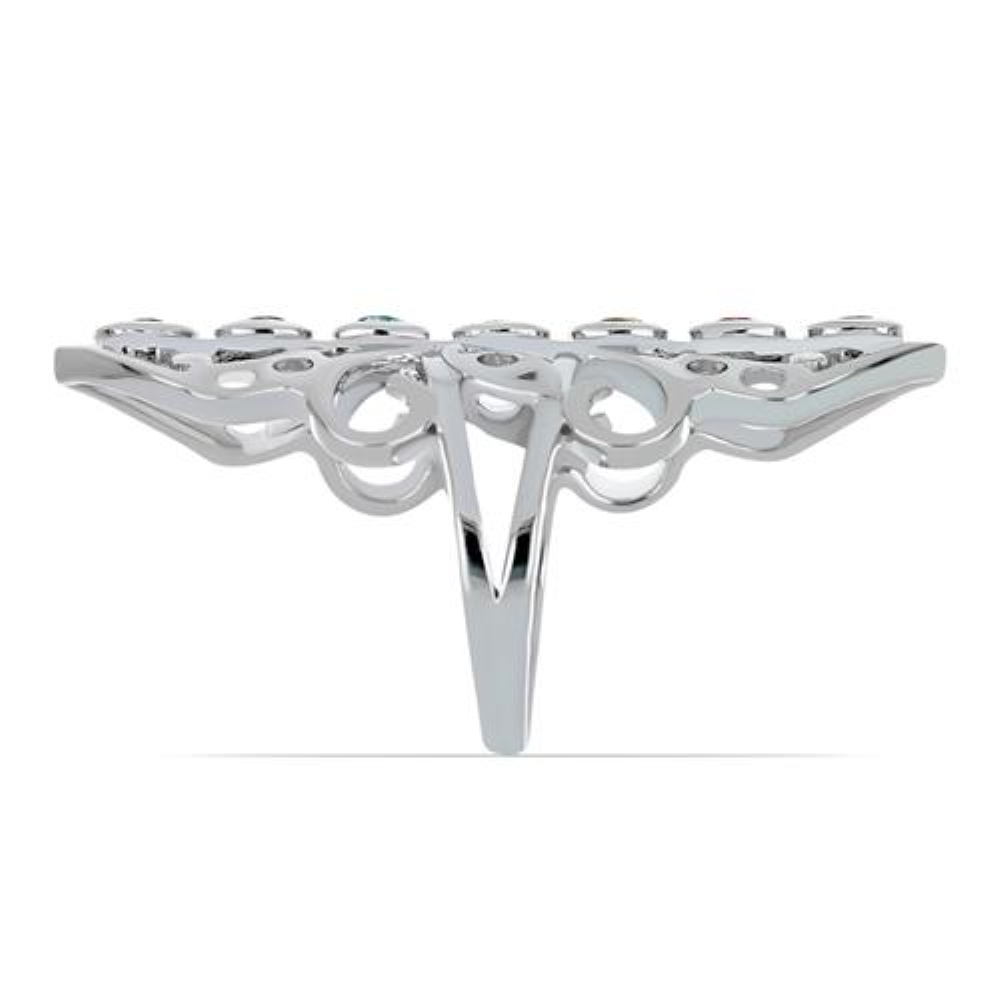 BUY NATURAL CHAKRA STONES STYLISH RING IN 925 STERLING SILVER
