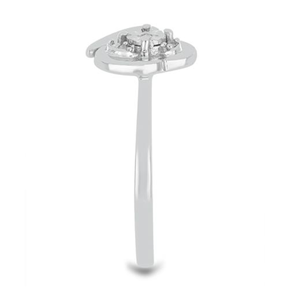 BUY 925 SILVER NATURAL WHITE DIAMOND GEMSTONE UNIQUE RING 