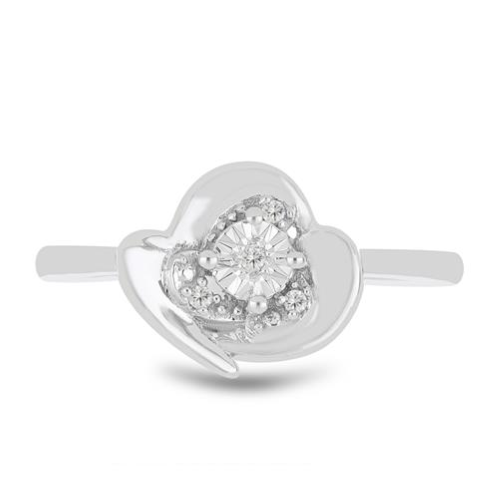 BUY 925 SILVER NATURAL WHITE DIAMOND GEMSTONE UNIQUE RING 