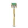 BUY 925 SILVER NATURAL EMERALD WITH WHITE ZIRCON GEMSTONE CLASSIC RING