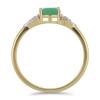 BUY 925 SILVER NATURAL EMERALD WITH WHITE ZIRCON GEMSTONE CLASSIC RING