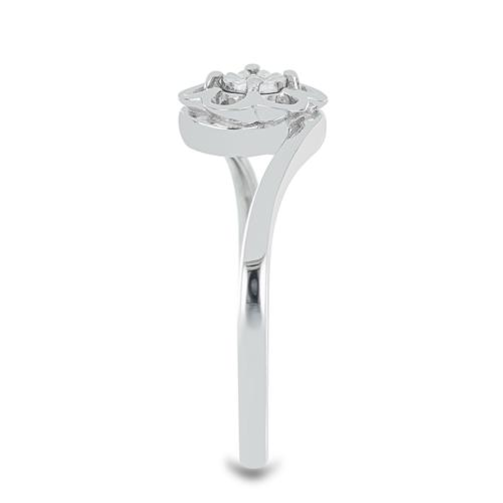 BUY NATURAL WHITE DIAMOND DOUBLE CUT GEMSTONE STYLISH RING IN 925 SILVER  