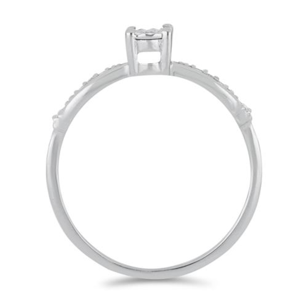 BUY NATURAL WHITE DIAMOND DOUBLE CUT GEMSTONE RING IN 925 SILVER 