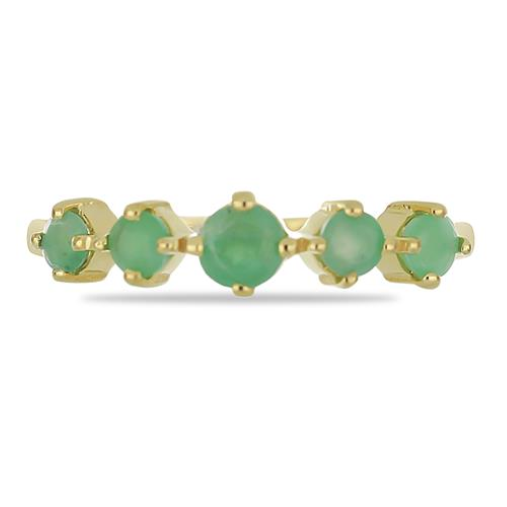 BUY 925 SILVER NATURAL EMERALD GEMSTONE STYLISH RING 