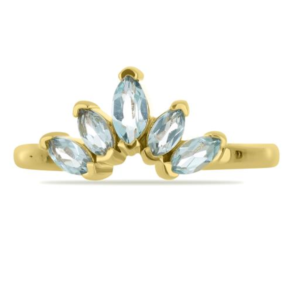 BUY REAL SKY BLUE TOPAZ GEMSTONE CLUSTER RING IN 925 SILVER 