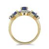BUY STERLING SILVER NATURAL BLUE KYANITE WITH WHITE ZIRCON GEMSTONE CLUSTER RING