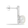 BUY NATURAL WHITE FRESHWATER PEARL GEMSTONE EARRING IN 925 SILVER 