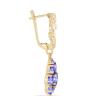 BUY 925 SILVER NATURAL TANZANITE GEMSTONE CLUSTER EARRINGS 
