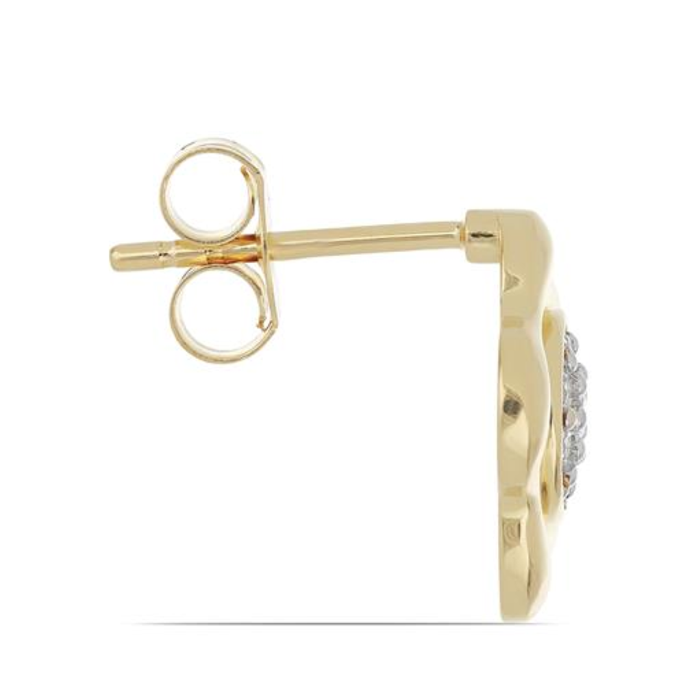 BUY 14K GOLD DIAMOND DOUBLE CUT GEMSTONE EARRINGS 