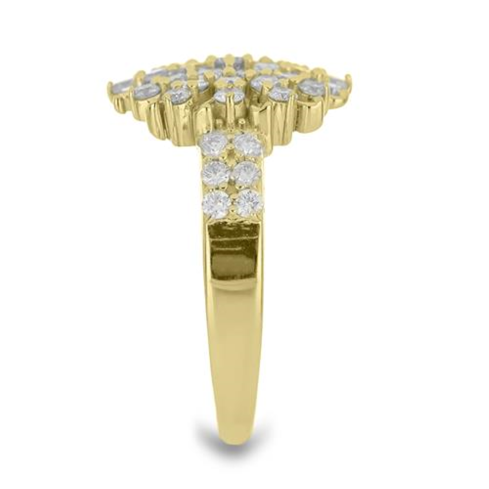BUY 14K GOLD NATURAL DIAMOND DOUBLE CUT GEMSTONE STYLISH RING 
