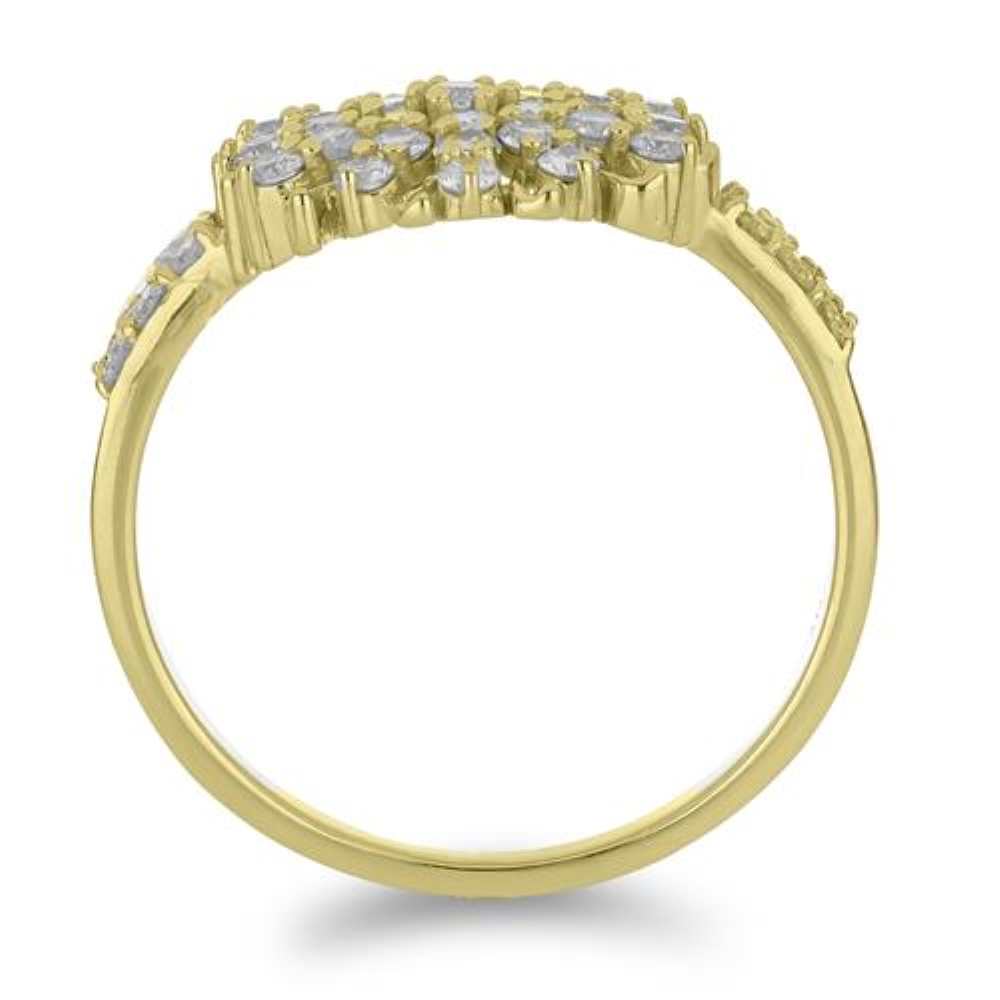 BUY 14K GOLD NATURAL DIAMOND DOUBLE CUT GEMSTONE STYLISH RING 