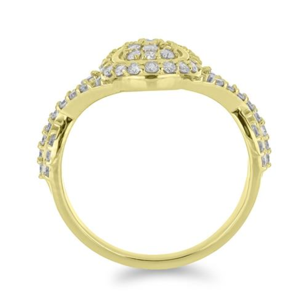 BUY REAL 14K GOLD DIAMOND DOUBLE CUT GEMSTONE RING