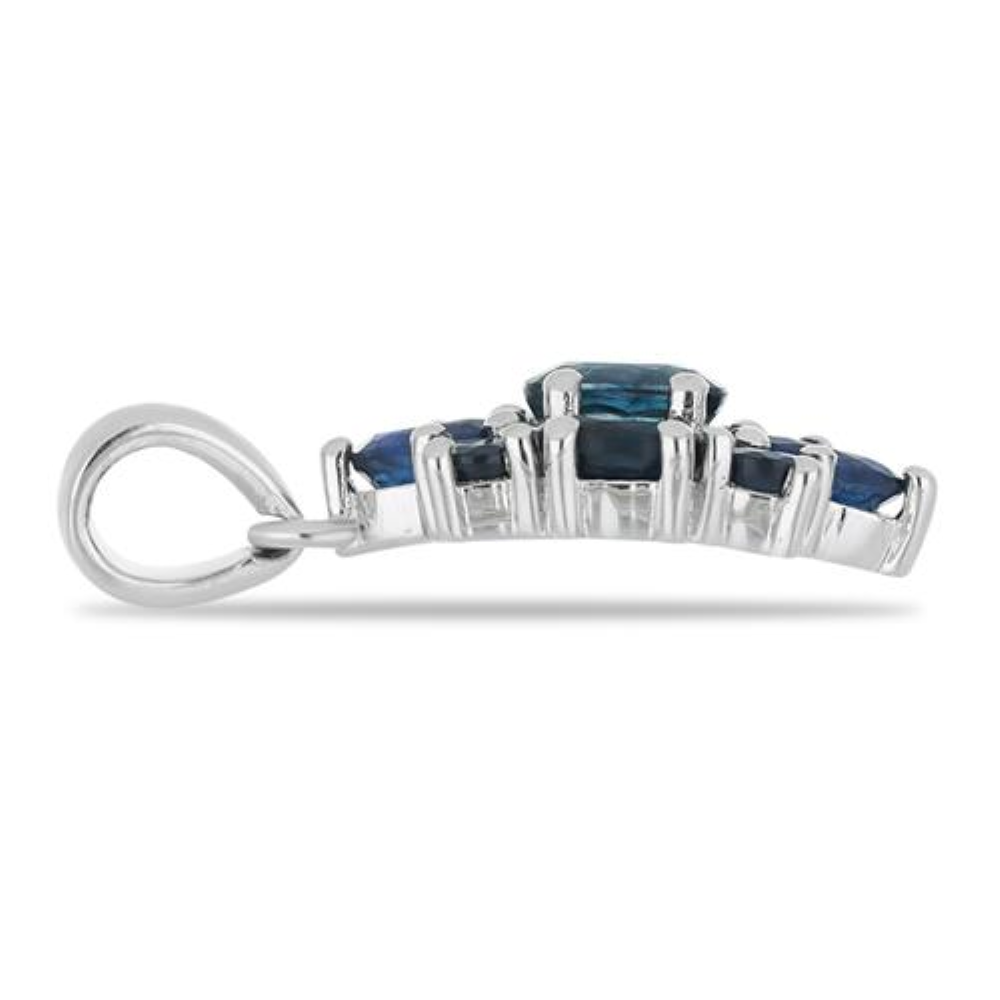 BUY 925 SILVER REAL BLUE SAPPHIRE GEMSTONE CLUSTER PENDANT 