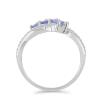 BUY NATURAL TANZANITE WITH WHITE ZIRCON GEMSTONE CLASSIC RING IN 925 SILVER