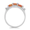 BUY STERLING SILVER NATURAL ORANGE ETHIOPIAN OPAL WITH WHITE ZIRCON GEMSTONE RING 