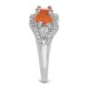 BUY STERLING SILVER NATURAL ORANGE ETHIOPIAN OPAL WITH WHITE ZIRCON GEMSTONE RING 