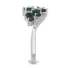 BUY SILVER NATURAL BLACK ETHIOPIAN OPAL WITH WHITE ZIRCON GEMSTONE RING