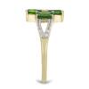 BUY STERLING SILVER CHROME DIOPSIDE WITH WHITE ZIRCON GEMSTONE RING 