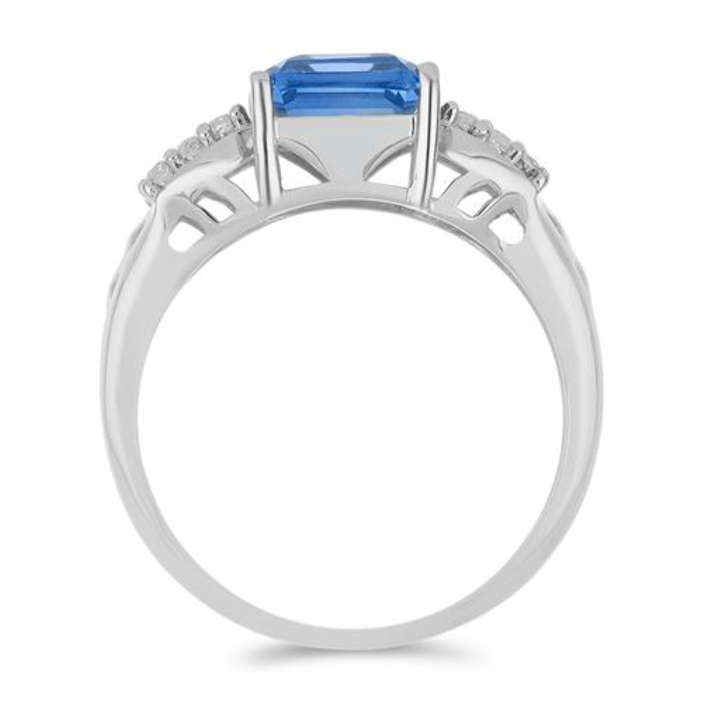 BUY 925 SILVER COLOUR CHANGE FLOURITE WITH WHITE ZIRCON GEMSTONE RING 