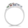 BUY 925 SILVER NATURAL MULTI SAPPHIRE WITH WHITE ZIRCON GEMSTONE RING 