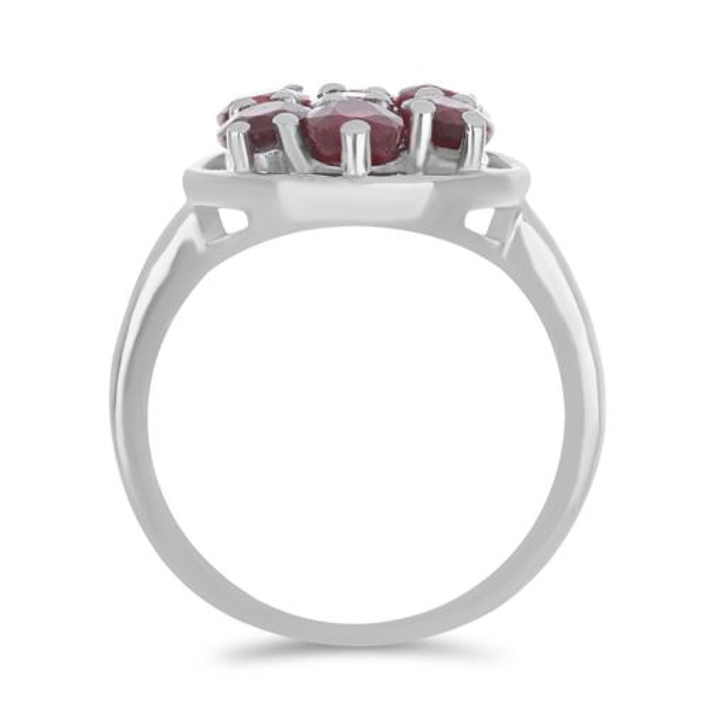 BUY STERLING SILVER GLASS FILLED RUBY GEMSTONE RING 