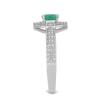 BUY STERLING SILVER NATURAL EMERALD WITH WHITE ZIRCON GEMSTONE CLASSIC RING