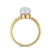BUY STERLING SILVER NATURAL WHITE FRESHWATER PEARL WITH WHITE ZIRCON GEMSTONE RING 
