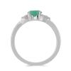 BUY NATURAL EMERALD WITH WHITE ZIRCON GEMSTONE CLASSIC RING IN 925 SILVER