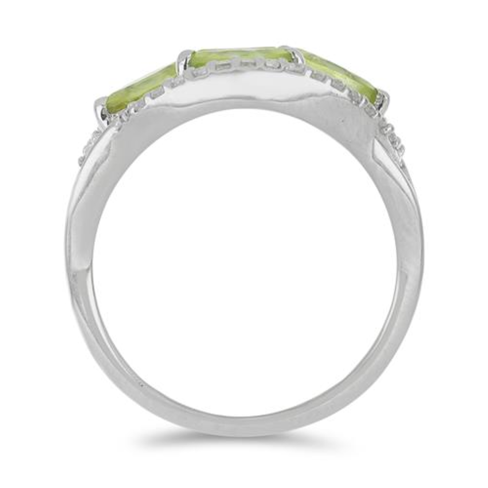 BUY 925 SILVER NATURAL PERIDOT GEMSTONE CLUSTER RING 