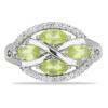 BUY 925 SILVER NATURAL PERIDOT GEMSTONE CLUSTER RING 
