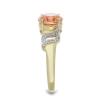 BUY 925 SILVER PADPARADSCHA QUARTZ WITH WHITE ZIRCON GEMSTONE CLASSIC RING