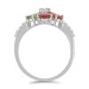 BUY NATURAL MULTI SAPPHIRE WITH WHITE ZIRCON GEMSTONE RING IN  925 SILVER 