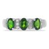 BUY NATURAL CHROME DIOPSIDE WITH WHITE ZIRCON GEMSTONE RING IN 925 SILVER 