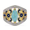 BUY 925 SILVER NATURAL TURQUOISE  GEMSTONE ENAMEL RING 