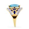BUY 925 SILVER NATURAL TURQUOISE  GEMSTONE ENAMEL RING 