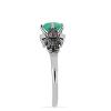 BUY STERLING SIVER NATURAL EMERALD WITH DIAMOND DOUBLE CUT GEMSTONE ENAMEL RING 