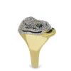 BUY 925 SILVER NATURAL EMERALD WITH WHITE ZIRCON GEMSTONE PANTHER ENAMEL RING 