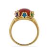 BUY 925 SILVER NATURAL RED JASPER GEMSTONE ENAMEL RING 