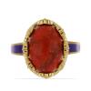 BUY 925 SILVER NATURAL RED JASPER GEMSTONE ENAMEL RING 
